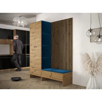 Předsíňová stěna Stěna do chodby ZAMORA 3 - dub artisan / modrá