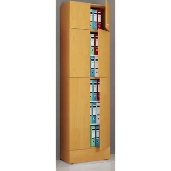 Policová skříň Vcm Kancelářská skříň Lona XXL s otočnými dveřmi S nástavcem a zásuvkou, buk