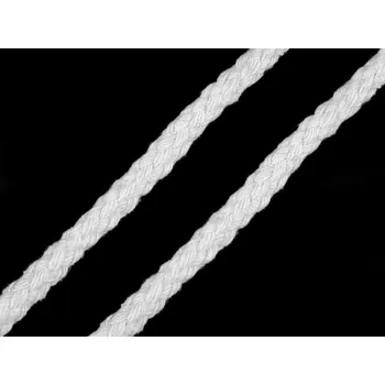 Bavlněná oděvní šňůra splétaná Ø5 mm, střední, 1 bílá