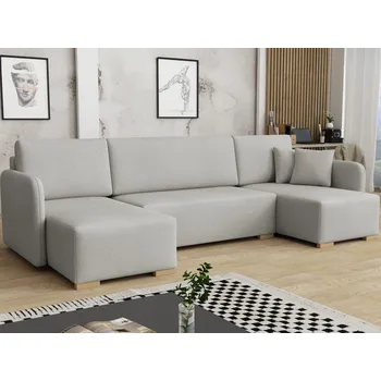 Sedací souprava Sedačka do U na každodenní spaní LUIKA - světlá šedá