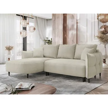 Sedací souprava Rohová sedačka s úložným prostorem KLORA - béžová, levý roh