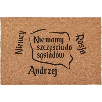 Obraz Rohožka Nemáme štěstí na sousedy seriál 1670 kokosová 60x40