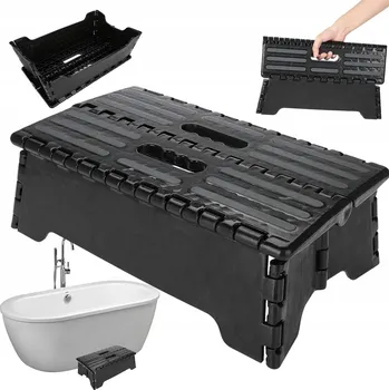 Taburet SKLÁDACÍ TABURET PODNOŽKA STOLIČKA SCHŮDEK PROTI SKLUZU PLOŠINA S UCHYTEM