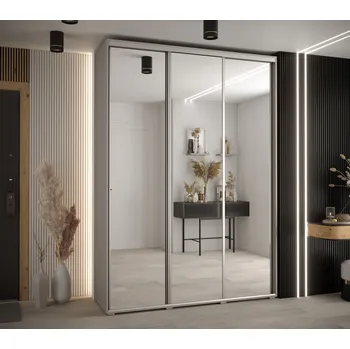 Šatní skříň Šatní skříň INDIRA 2 - 180/60 cm, kašmír / stříbrná