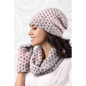 Čepice Dámská čepice růžovošedá - Kamea šedá uni