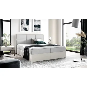 Postel Kontinentální postel 160x200 CHANTELLE 2 - nordic teak / světle šedá 1 + topper ZDARMA