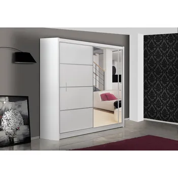 Šatní skříň Šatní skříň 180 CHITA se zrcadlem - bílá