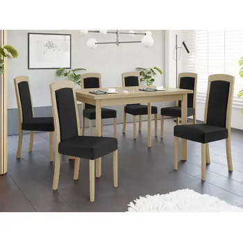 Jídelní stůl Nábytek do jídelny 6+1 ADELBITE 11 - dub sonoma / černý