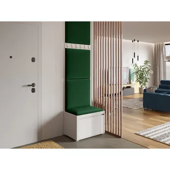 Předsíňová stěna Předsíňová stěna s nástěnnými čalouněnými panely CLENZE 4 - bílá / zelená