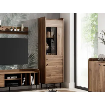 Policová skříň Vysoká vitrína MARIKO 1 - brandy castello