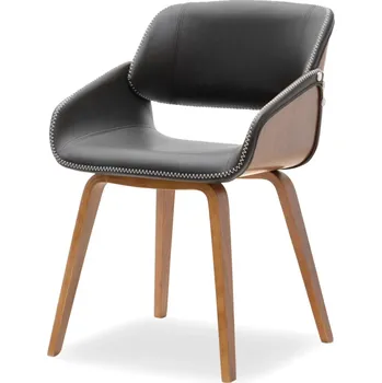 Jídelní židle Jídelní židle VIANCA - ořech / černá eko kůže