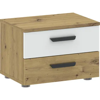 Noční stolek Noční stolek RICHMOND - dub artisan / bílý