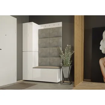 Předsíňová stěna Předsíňová stěna s botníkem BALOBA 4 - bílá / lesklá bílá