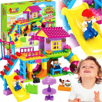 ostatní stavebnice STAVEBNICE - SADA DĚTSKÉ HŘIŠTĚ SE SKLUZAVKOU, 93 DÍLKŮ. PRO DĚTI