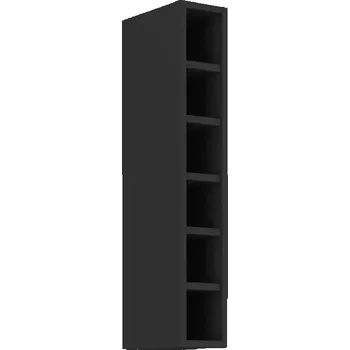 Kuchyňská skříňka Vysoká horní skříňka SAJU - šířka 15 cm, černá