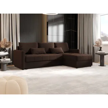 Sedací souprava Rozkládací sedací souprava ADELINDE - tmavě hnědá, pravý roh