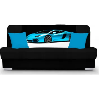 Pohovka Rozkládací pohovka BIRMA - černá / modré auto