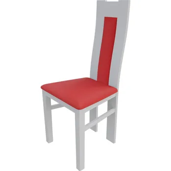 Jídelní židle Kuchyňská židle MOVILE 19 - bílá / červená ekokůže