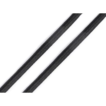 Textilie Kulatá pruženka Ø4 mm, střední, 4 černá