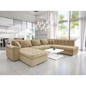 Sedací souprava Sedačka do U na každodenní spaní NELLI 1 - karamelová, levý roh