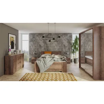 Ložnicová sestava Nábytek do ložnice s postelí 160x200 CORTLAND 2 - dub monastery