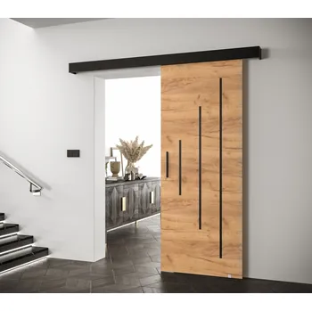 Interiérové dveře Posuvné dveře s černým úchytem SALOME 11 - 80 cm, dub craft zlatý / černé