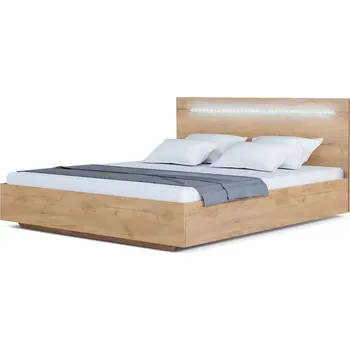 Postel Manželská postel KAIA - 120x200, dub craft zlatý