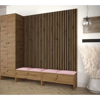 Předsíňová stěna Předsíňová stěna ZAMORA 6 - dub artisan / růžová