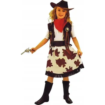 Karnevalový kostým Kostým Kovbojka Kostým Kovbojky Kovboj Šaty KLOBOUK vel. 120-130 cm.