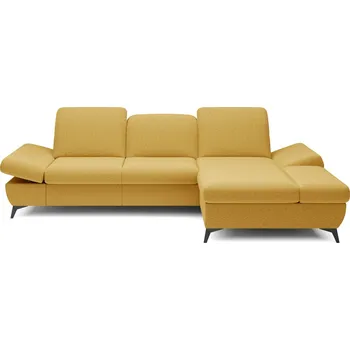 Sedací souprava Rohová rozkládací sedací souprava BROCKVILE - žlutá, pravý roh