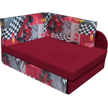 Pohovka Dětská rozkládací pohovka FATAJA - červená / vzor 4