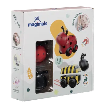 Dřevěná hračka Magnetická zvířátka Magimals Wheely Beruška / Včela