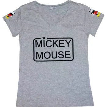 Sun City Dámské tričko MICKEY motivy na ramenou krátký rukáv Barva: Šedá, Velikost: S