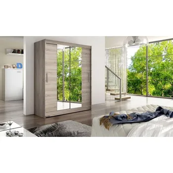 Šatní skříň Šatní skříň se zrcadlem 150 cm ELADIO 2 - dub lanýž