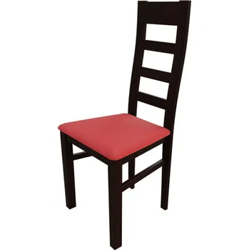 Jídelní židle Kuchyňská židle MOVILE 25 - ořech / červená ekokůže