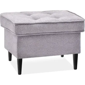 Taburet Čalouněný taburet DENIZ - pudrově růžový / černý