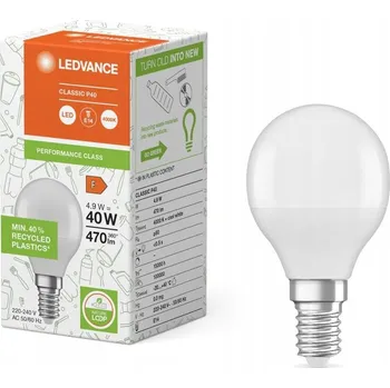 Žárovka LED žárovka E14 P45 4,9W = 40W 470lm 4000K Neutrální bílá 200° Ledvance