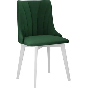 Jídelní židle Čalouněná židle do jídelny AFTON 10 - bílá / zelená