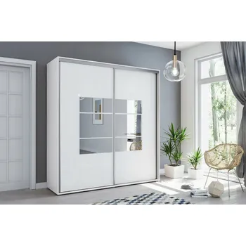 Šatní skříň Šatní skříň se zrcadlem 150/245 ANASTACIO - bílá