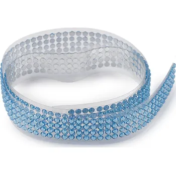 Výtvárné potřeby Samolepicí borta s kamínky šíře 12 mm, barva 8 modrá světlá