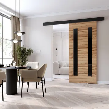 Interiérové dveře Posuvné dveře BARRET 18 - 96 cm, dub wotan / černé