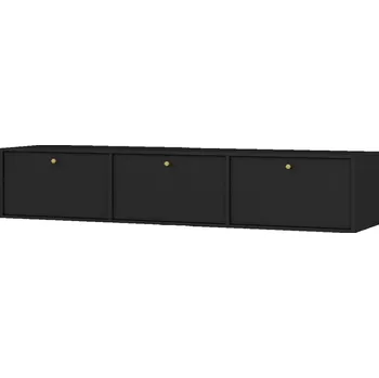 Televizní stolek Stolek pod televizi IROS 4 - grafitově černý / zlatý