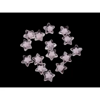 Dětské navlékací korálky Plastové korálky hvězda Ø11 mm s efektem barev uvnitř, střední, 2 růžová nejsv.