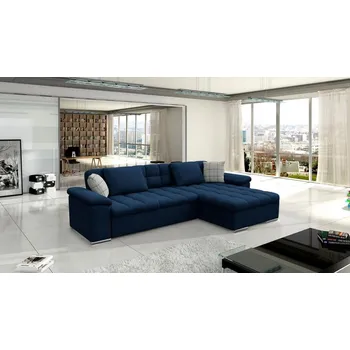 Sedací souprava Rohová sedací souprava DELFINA - tmavá modrá, pravý roh
