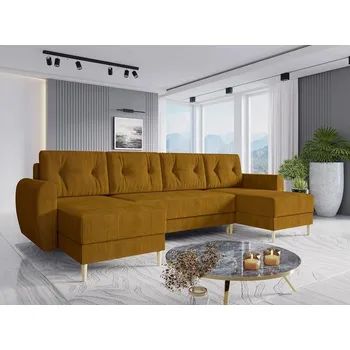 Sedací souprava Rozkládací sedačka do tvaru U CAMARILO - medová