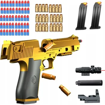 HRAČKOVÁ PISTOLE S VYSTŘELOVACÍMI MĚKKÝMI NÁBOJI PRO DĚTI, MODEL PISTOLE