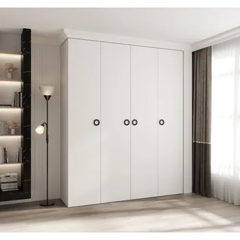 Šatní skříň Šatní skříň s policemi 200/40 LORENA 1 - bílá / černá