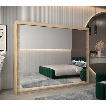 Šatní skříň Skříň s posuvnými dveřmi v šířce 250 cm TIMEA 3 - dub sonoma