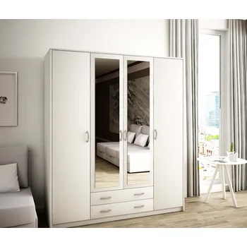 Šatní skříň Prostorná šatní skříň SIMELA - šířka 168 cm, bílá