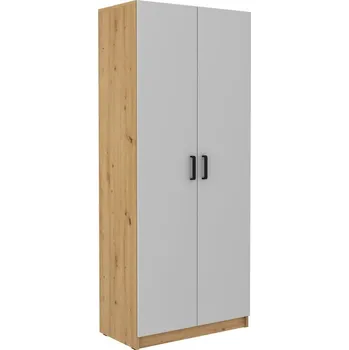 Policová skříň Policová skříň MABAKA - šířka 80 cm, dub artisan / šedá